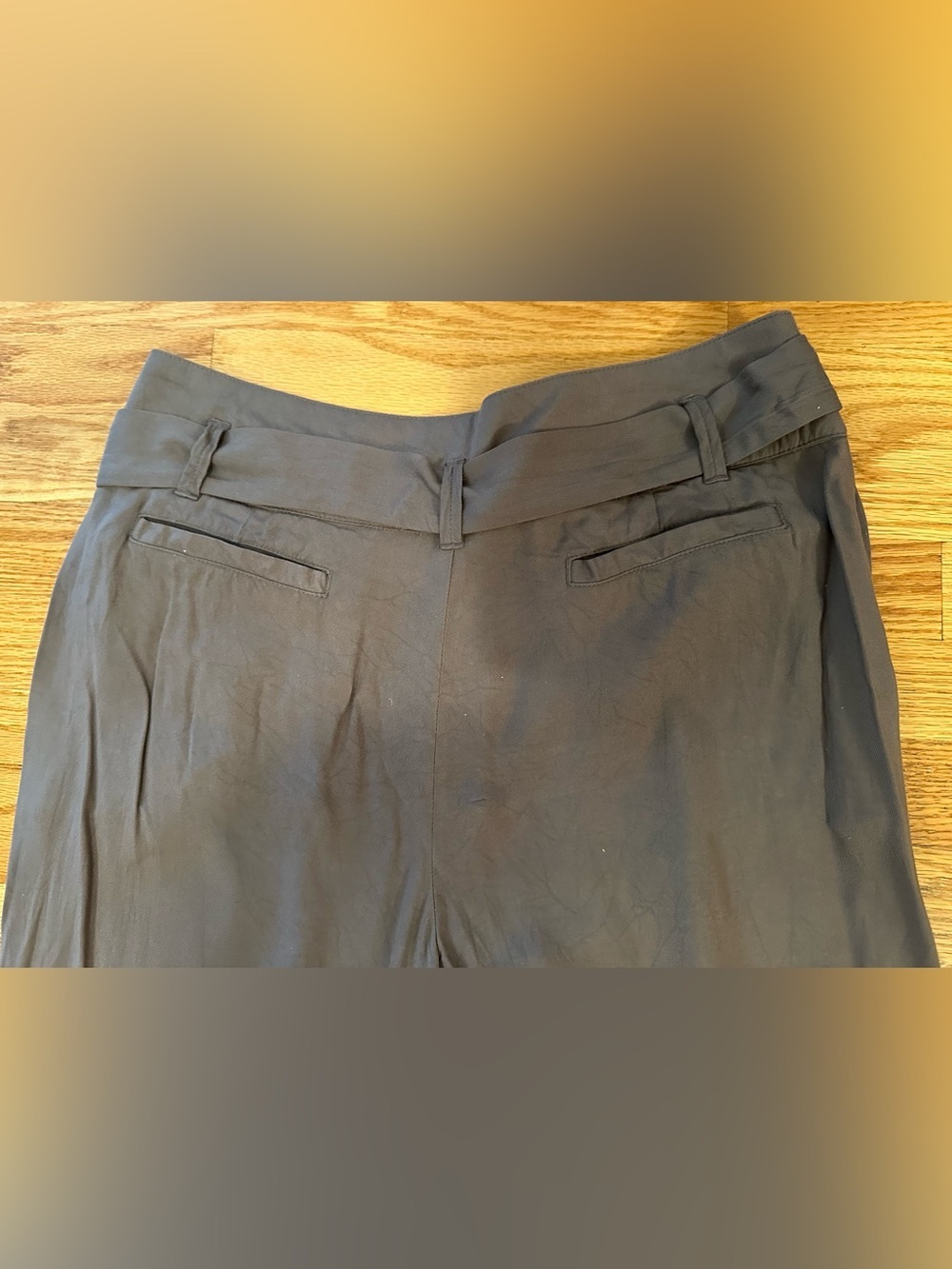 Sundance Gray 100% Rayon Tie Waist Pants Women’s Size 8 Boho Casual Tapered Leg - Picture 6 of 12